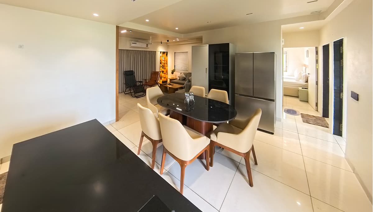Bright hospitality home with pool and palms